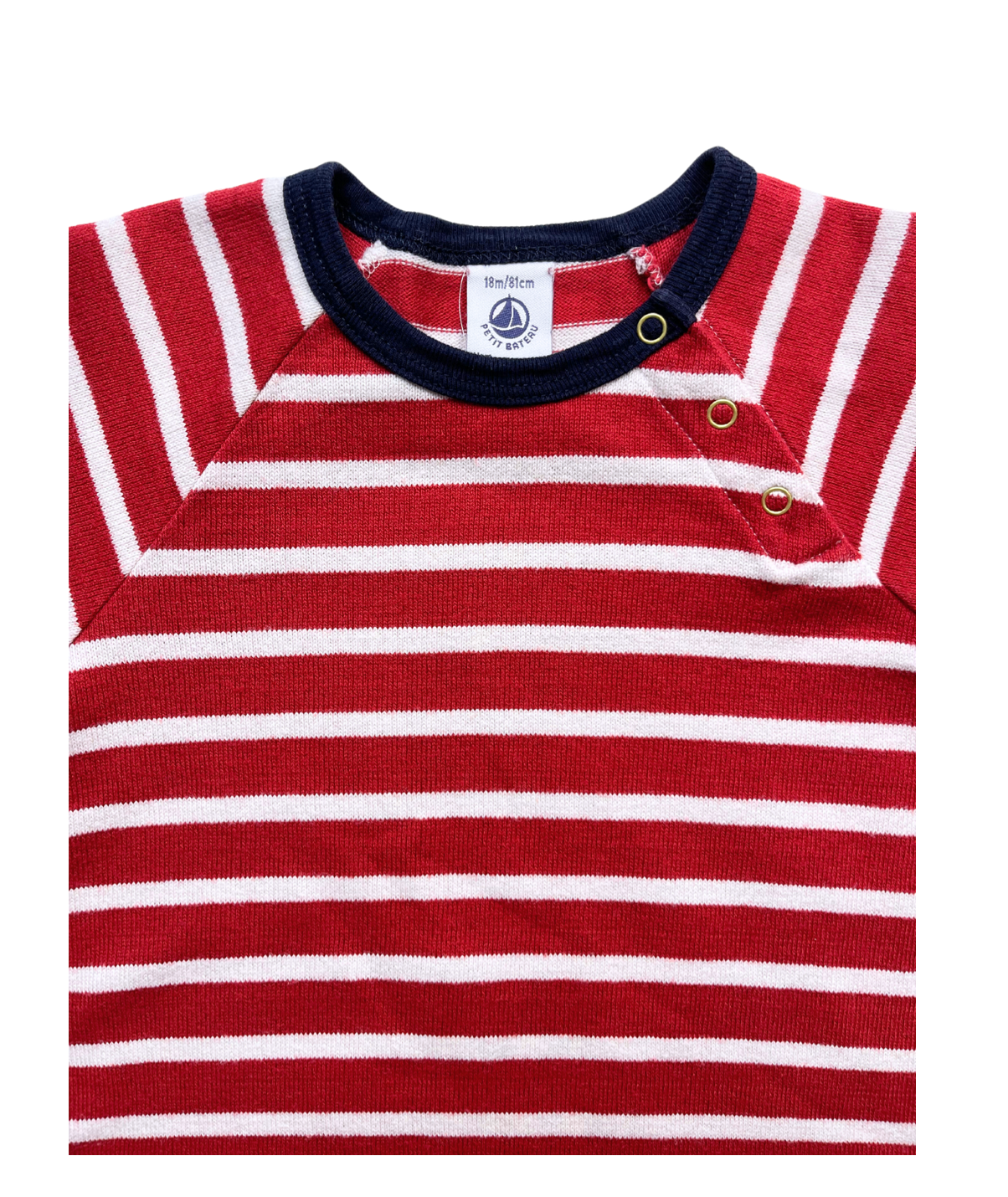 PETIT BATEAU - Red striped cotton dress - 18 months