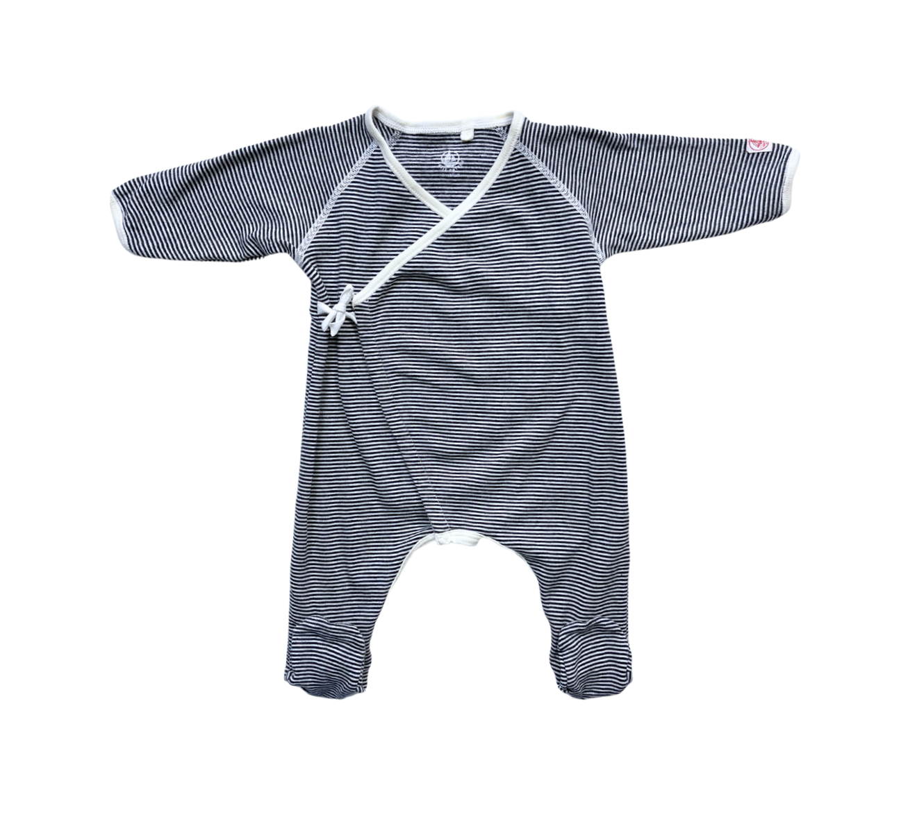 PETIT BATEAU - Striped wrap-over pajamas - 6 months