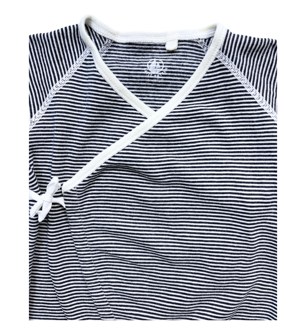 PETIT BATEAU - Striped wrap-over pajamas - 6 months