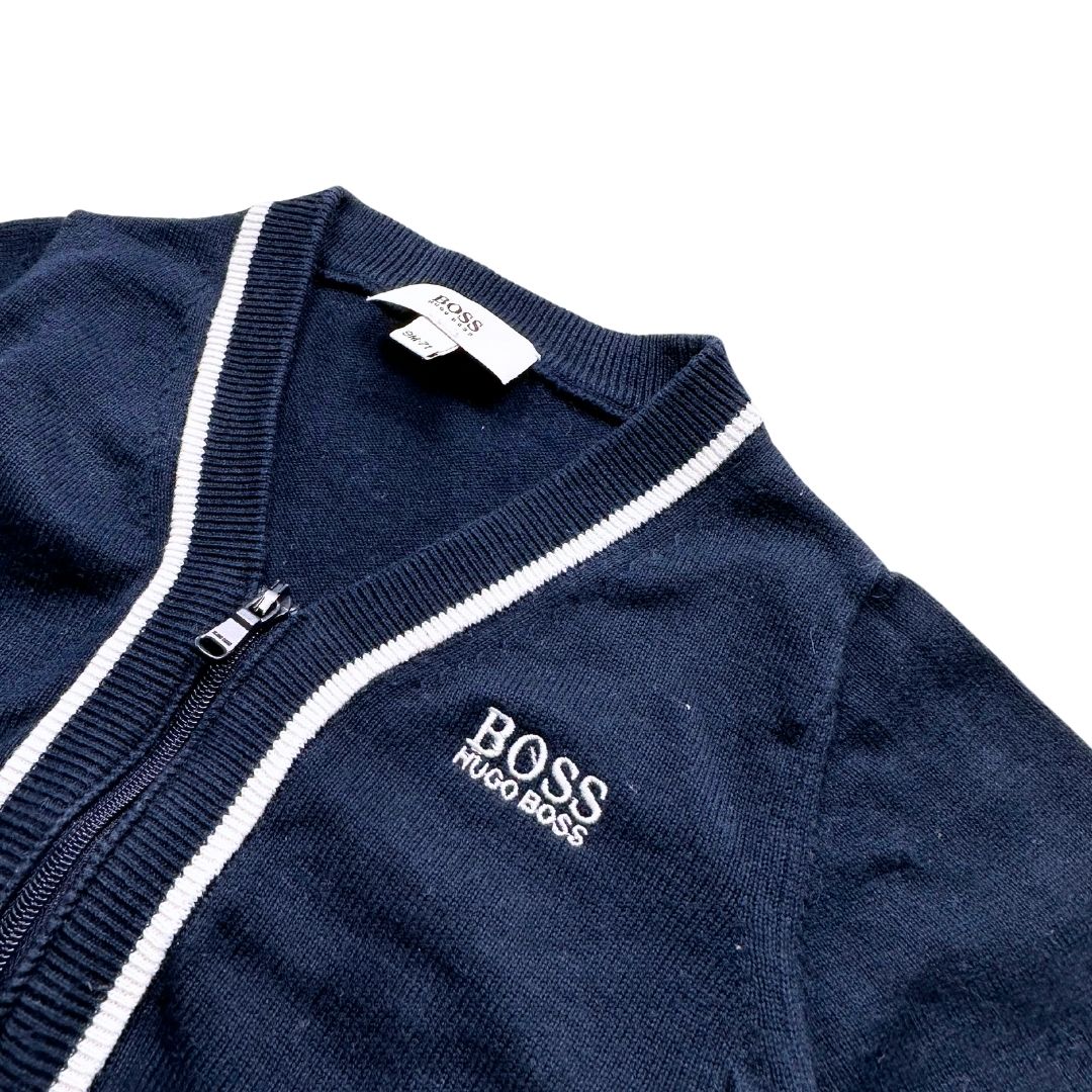 HUGO BOSS - Navy blue cardigan with white details - 9 months