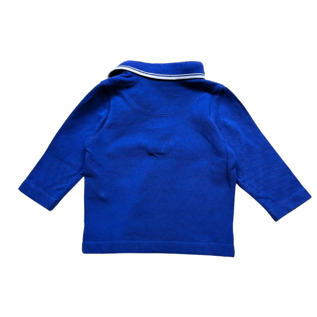HUGO BOSS - Blue long-sleeved polo shirt - 9 months