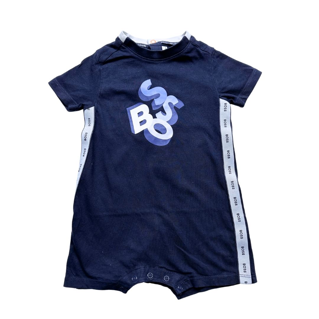HUGO BOSS - Combinaison bleu marine avec imprimé - 9 mois