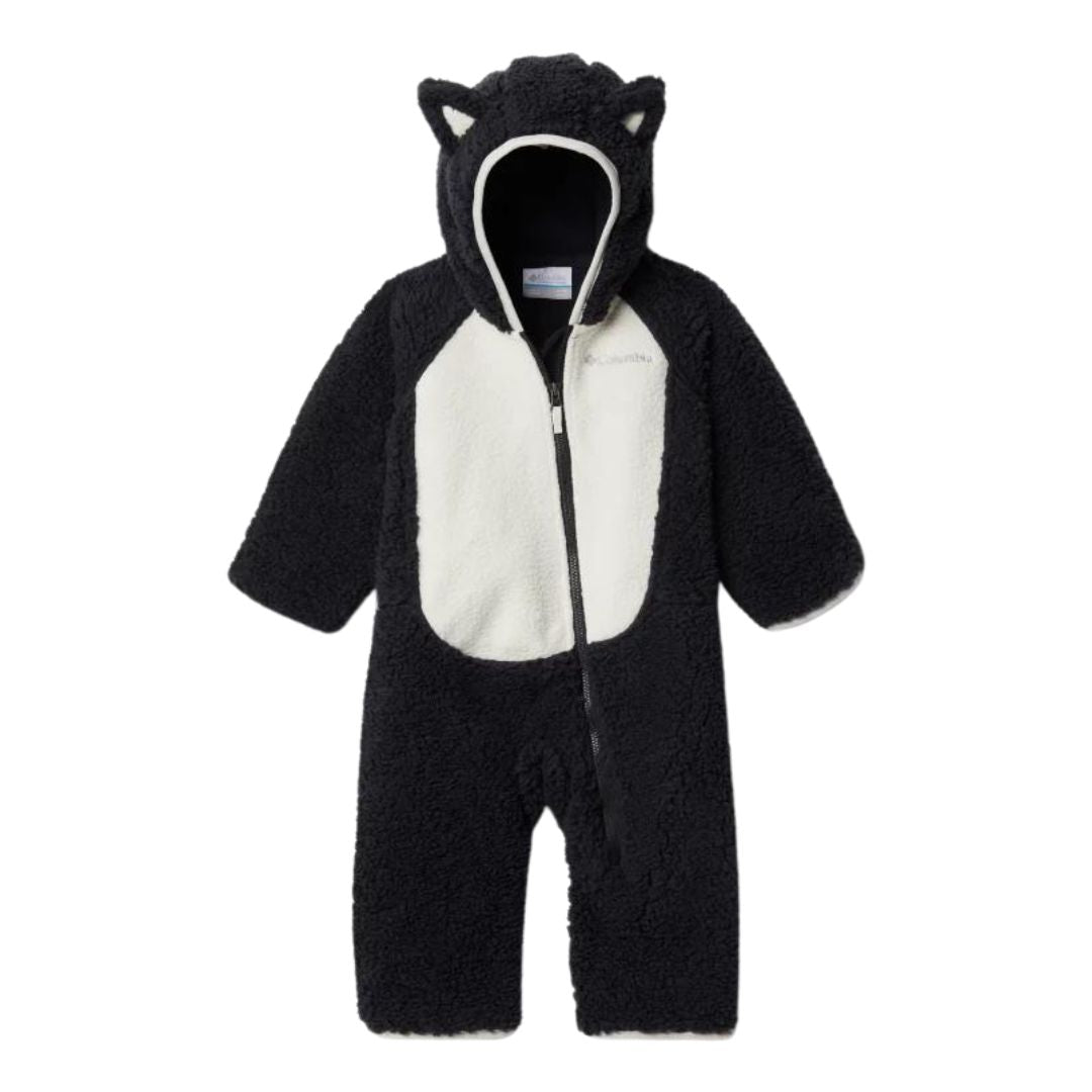 COLUMBIA - Sehr weicher schwarz-weißer Fleece-Overall - 6 Monate