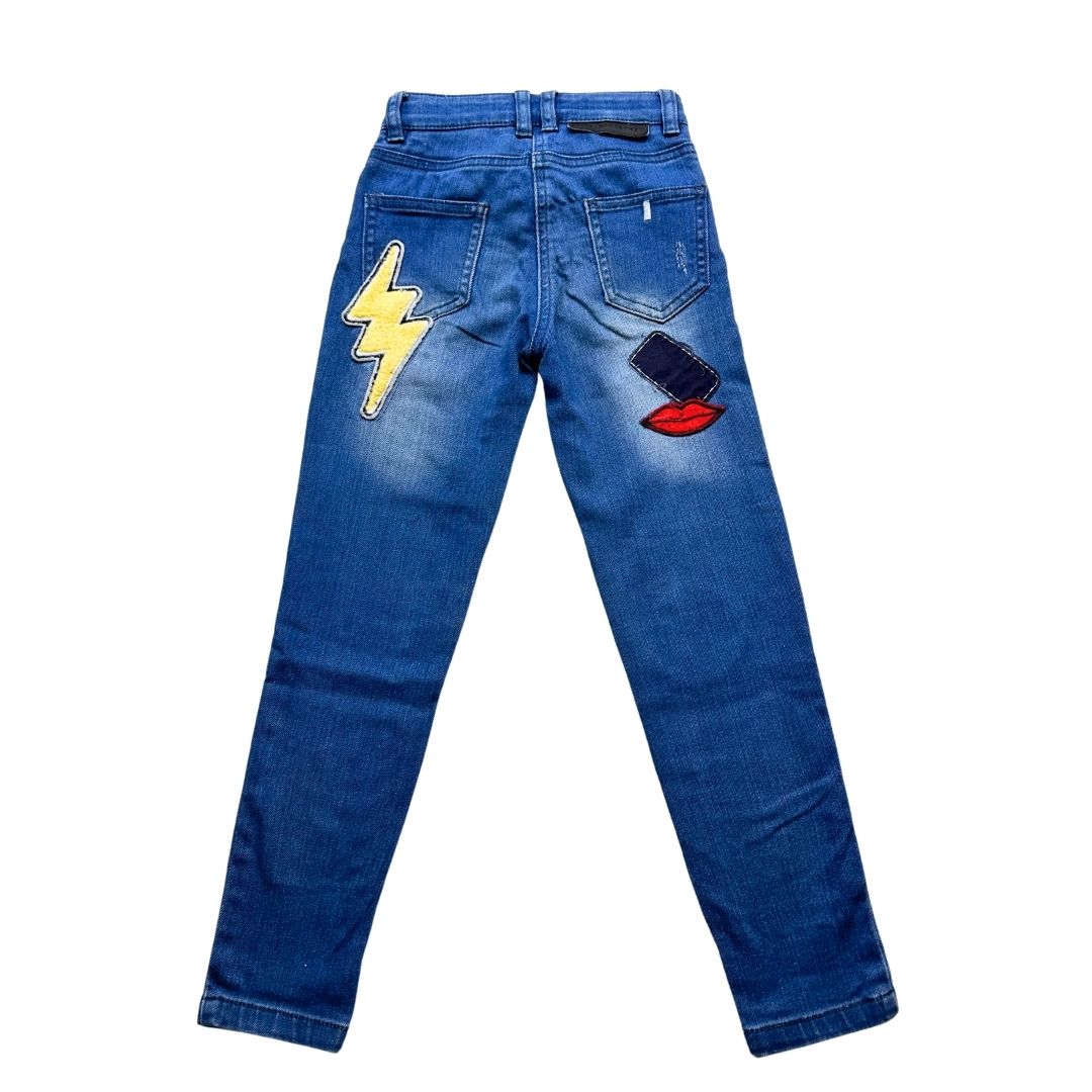 STELLA MCCARTNEY - Jean bleu foncé avec écussons - 6 ans