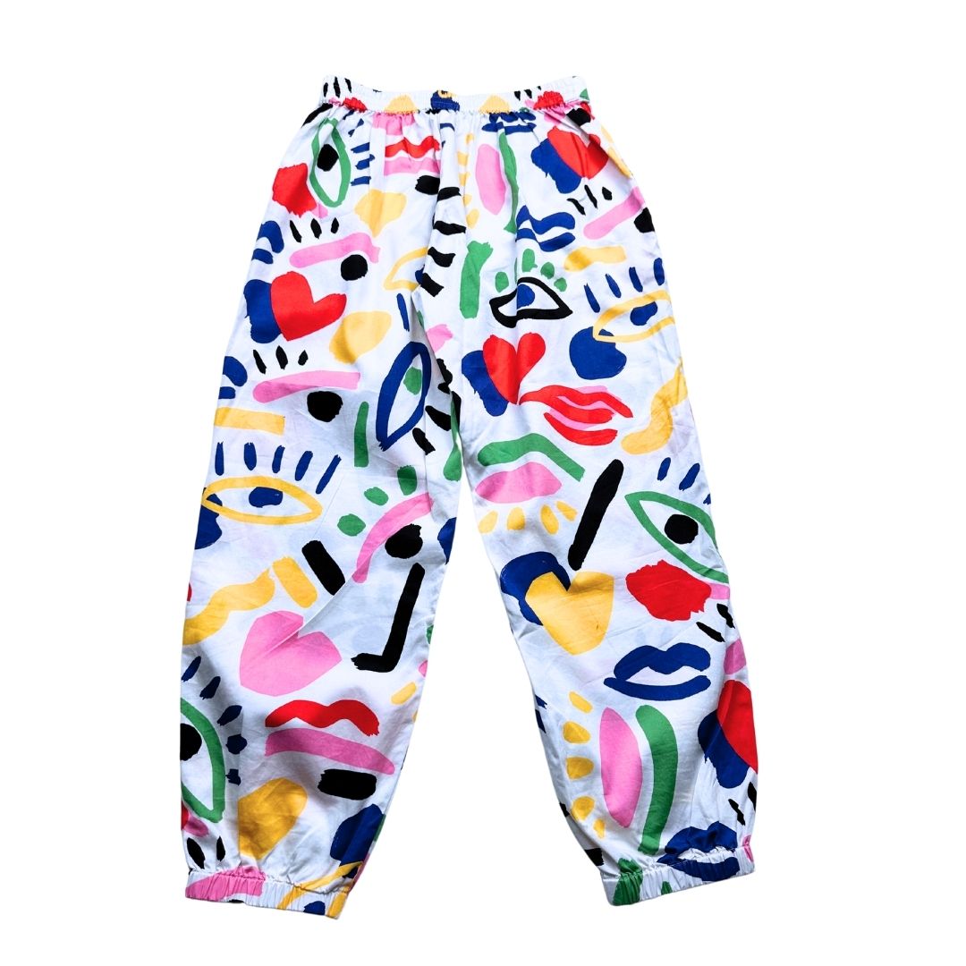 STELLA MCCARTNEY - Pantalon blanc avec imprimés multicolors neuf - 10 ans