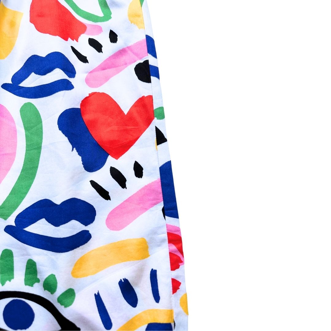 STELLA MCCARTNEY - New white pants with multicolored prints - 10 years