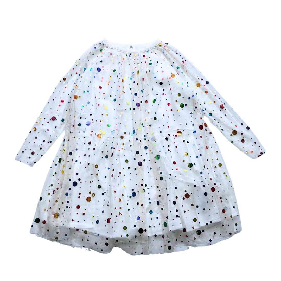 STELLA MCCARTNEY - White dress with multi-colored polka dots - 5 years