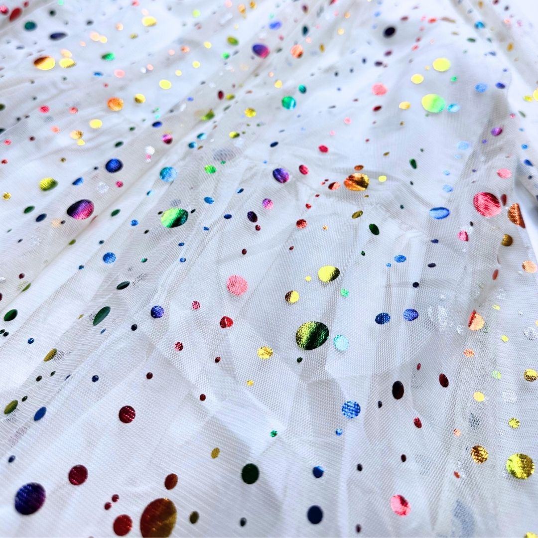 STELLA MCCARTNEY - White dress with multi-colored polka dots - 5 years