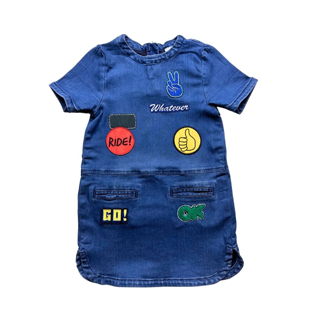 STELLA MCCARTNEY - Robe en jean bleu avec écussons - 6 ans