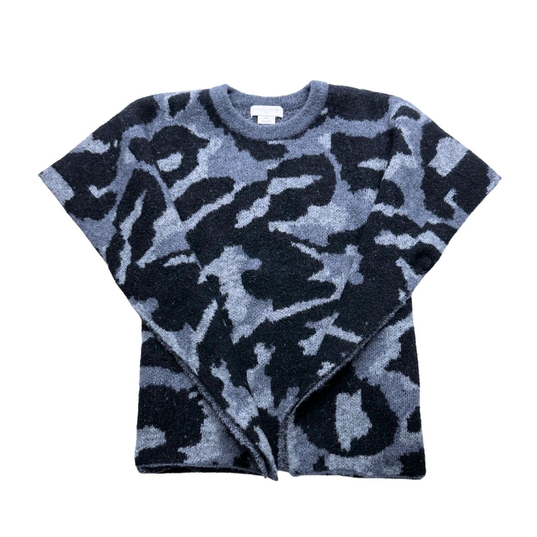 STELLA MCCARTNEY - Poncho noir et gris en laine - 5ans