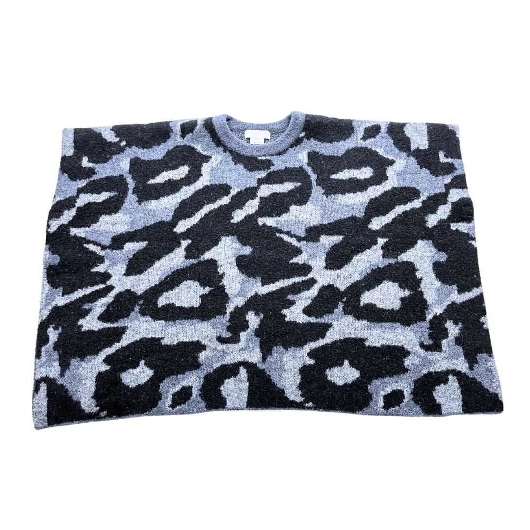 STELLA MCCARTNEY - Poncho noir et gris en laine - 5ans