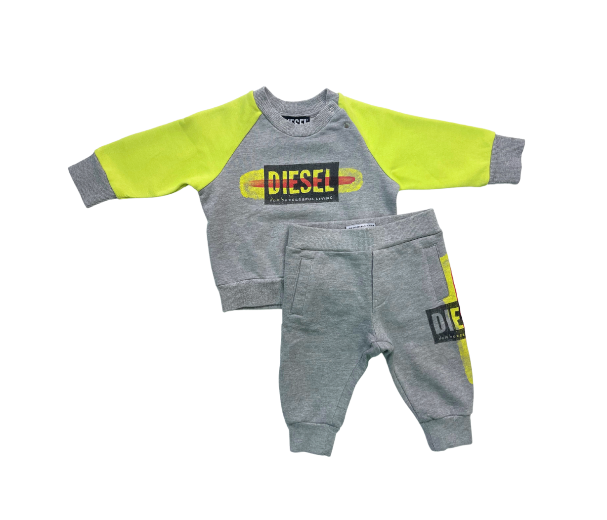 DIESEL - Grey and yellow tracksuit - 9 months