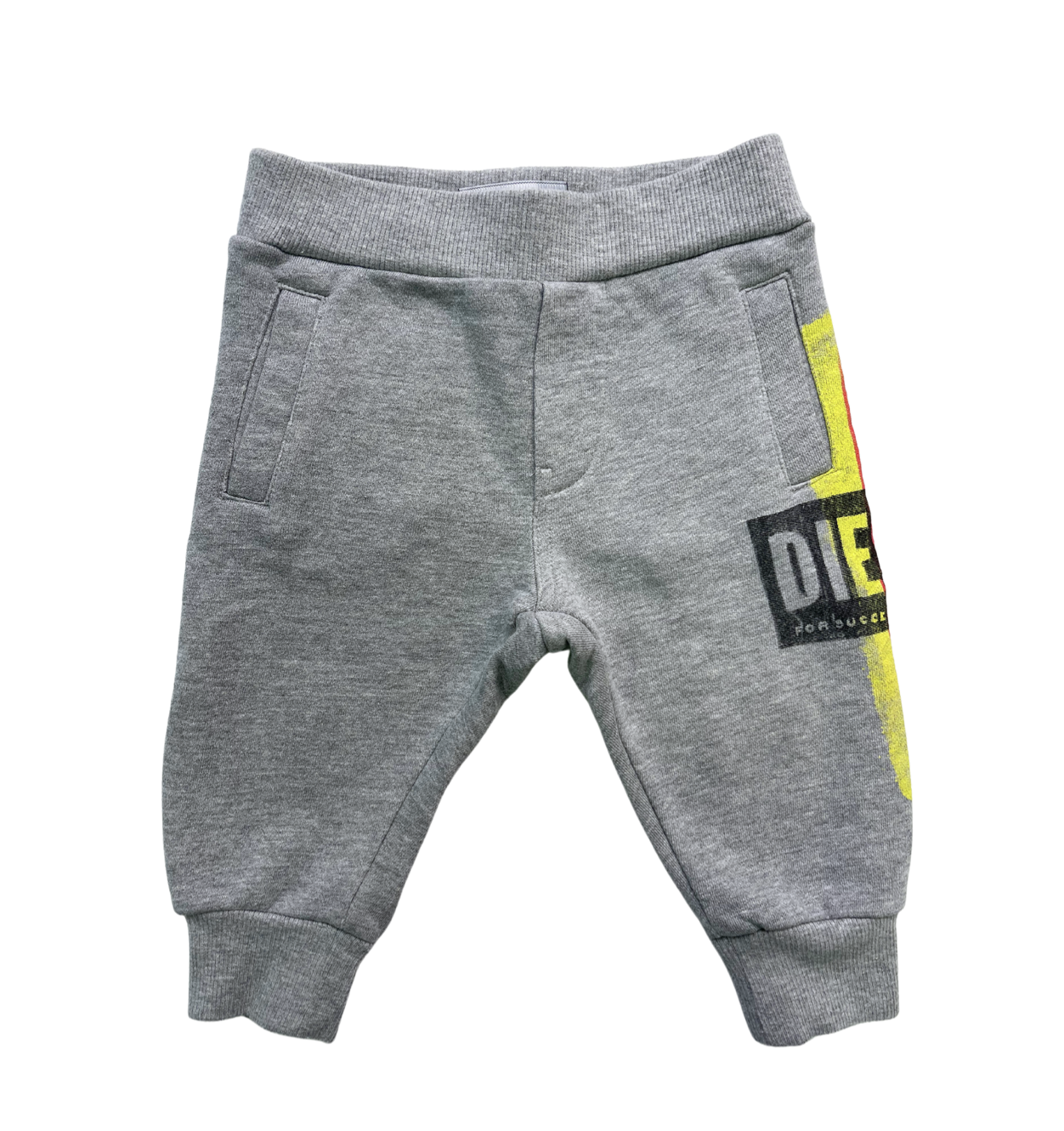 DIESEL - Ensemble de survêtement gris et jaune - 9 mois