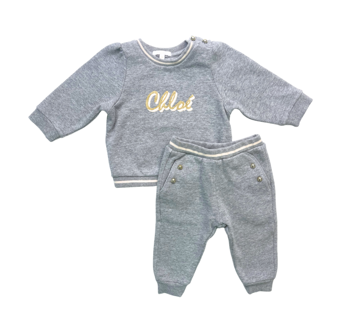CHLOÉ - Ensemble de survêtement gris - 6 mois