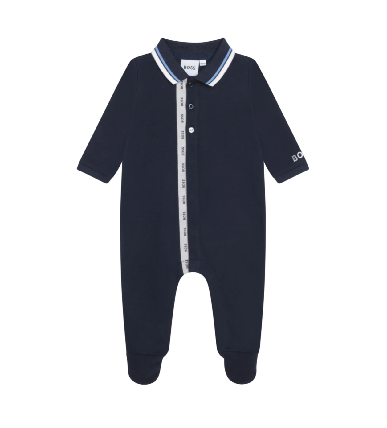 HUGO BOSS - Navy blue polo collar jumpsuit - 18 months