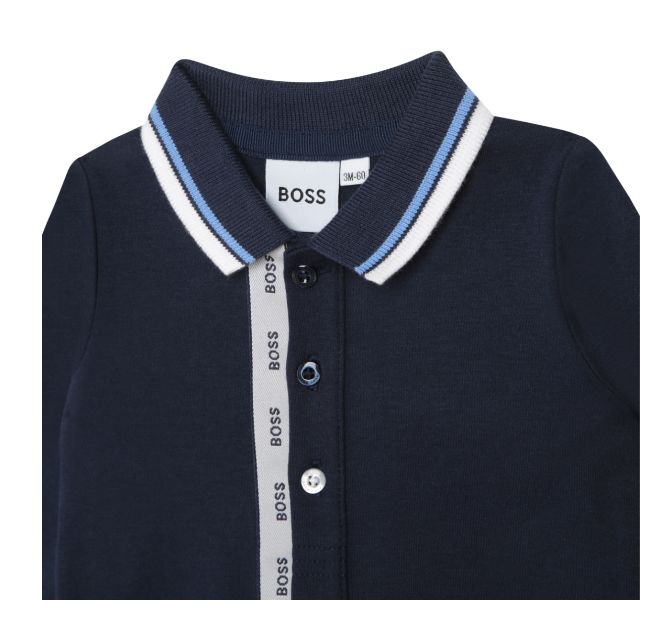 HUGO BOSS - Navy blue polo collar jumpsuit - 18 months