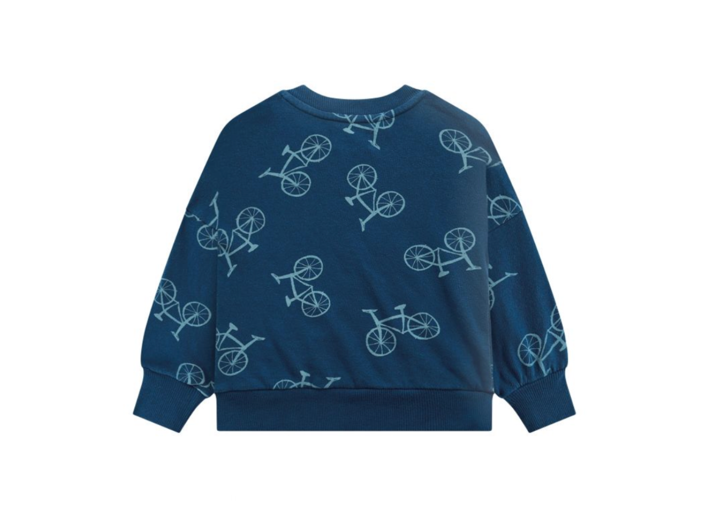 BOBO CHOSES - Navy blue cotton sweatshirt with bicycle pattern - 12/18 months
