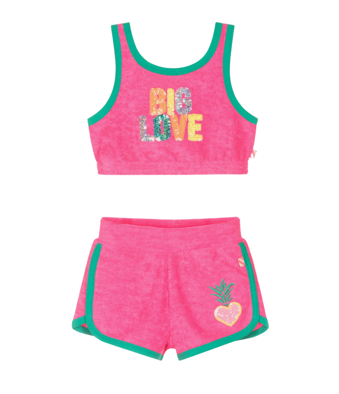 BILLIE BLUSH - Rosa Frottee-Set mit Pailletten - 4 Jahre