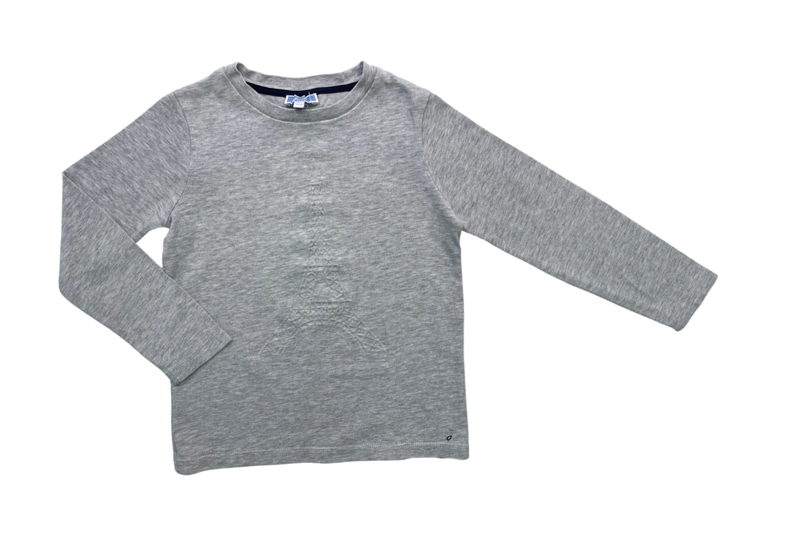 JACADI - Graues Langarm-T-Shirt mit geprägtem Eiffelturm - 6 Jahre