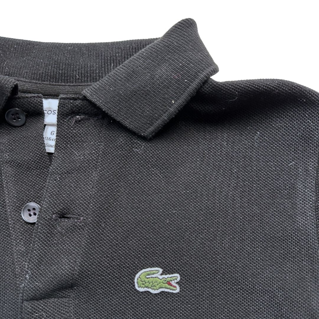 LACOSTE - Polo noir à manches courtes - 6 ans