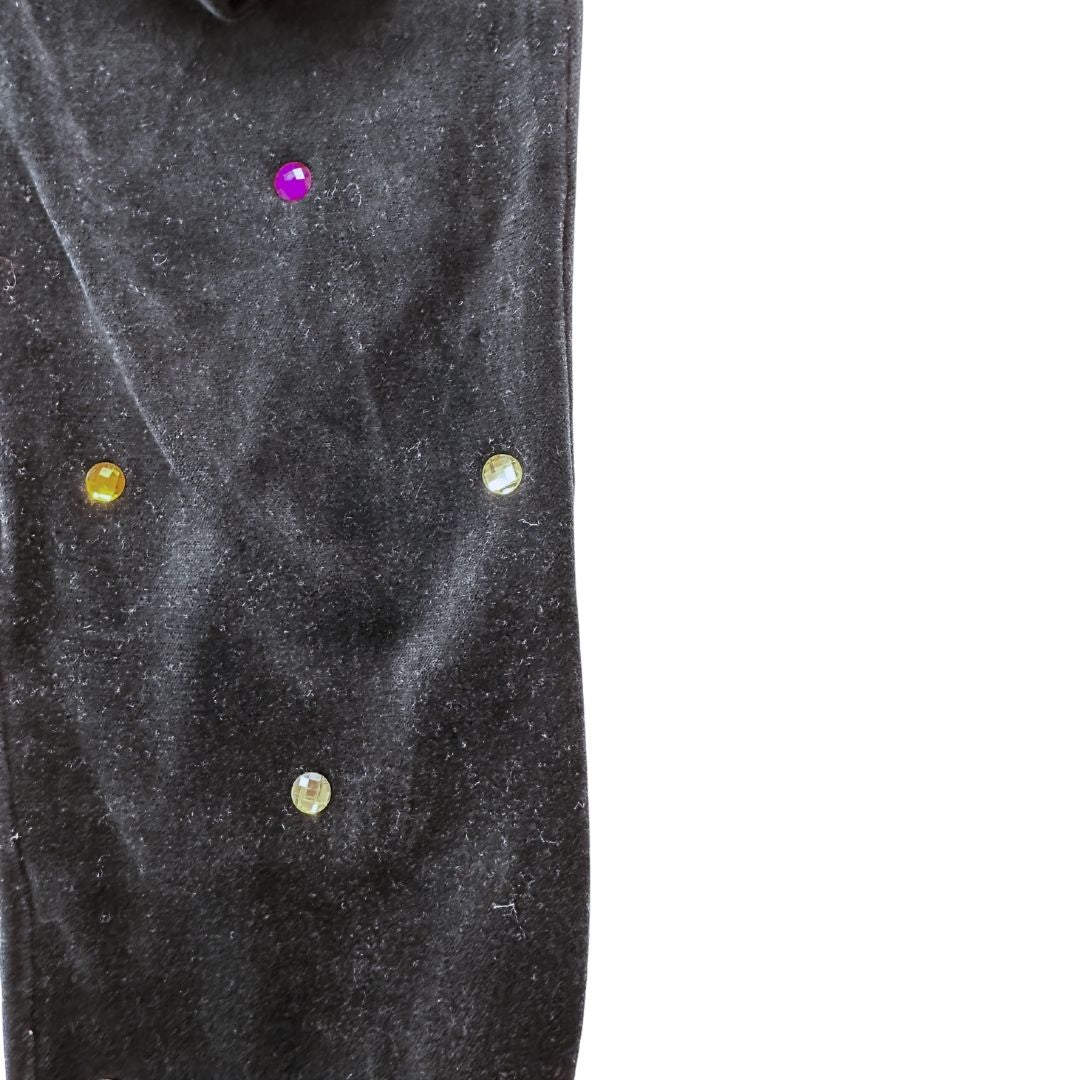 SONIA RYKIEL - Ensemble sweat zippé et jogging noir à strasses en velours - 8 ans