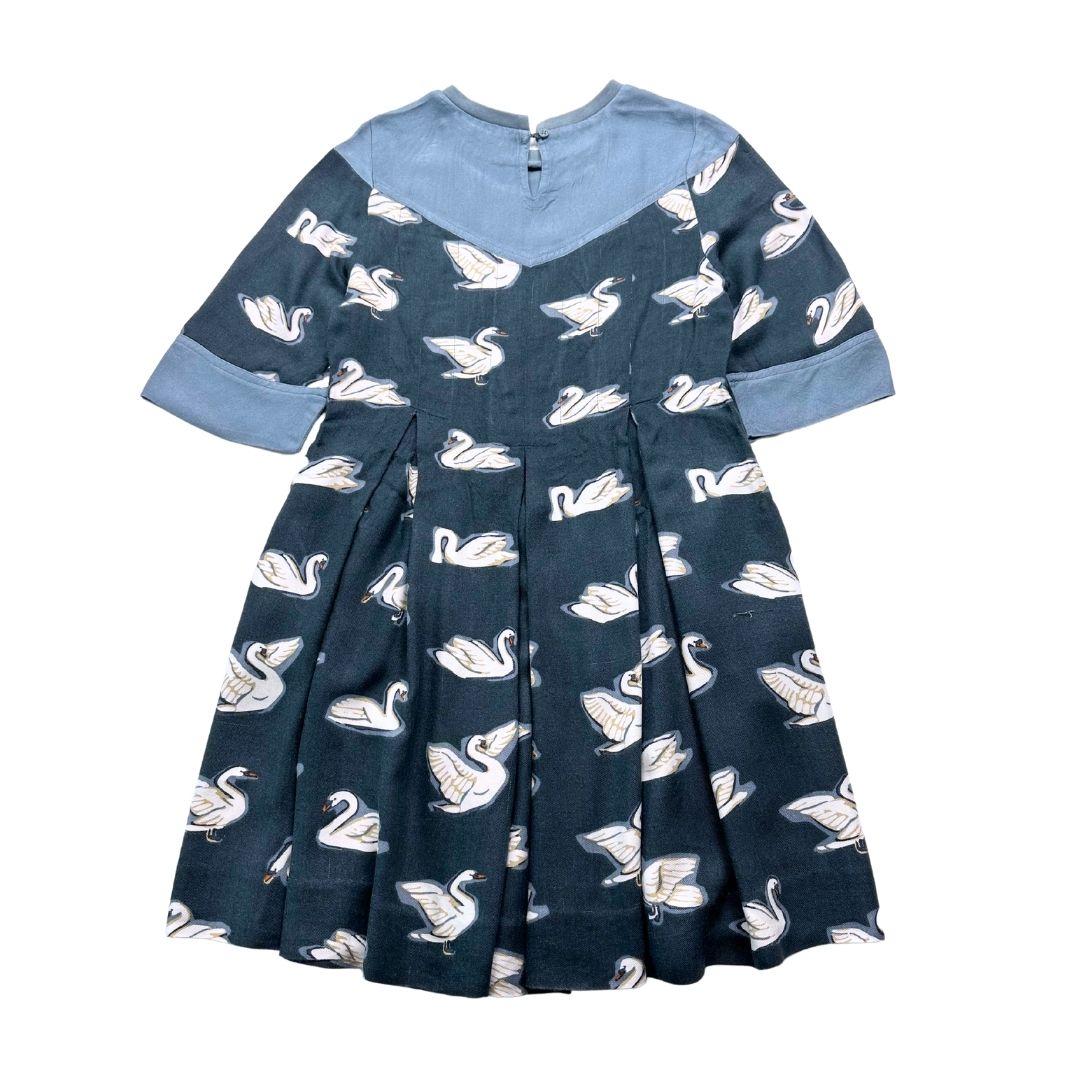 STELLA MCCARTNEY - Robe bleu avec cygnes - 8 ans