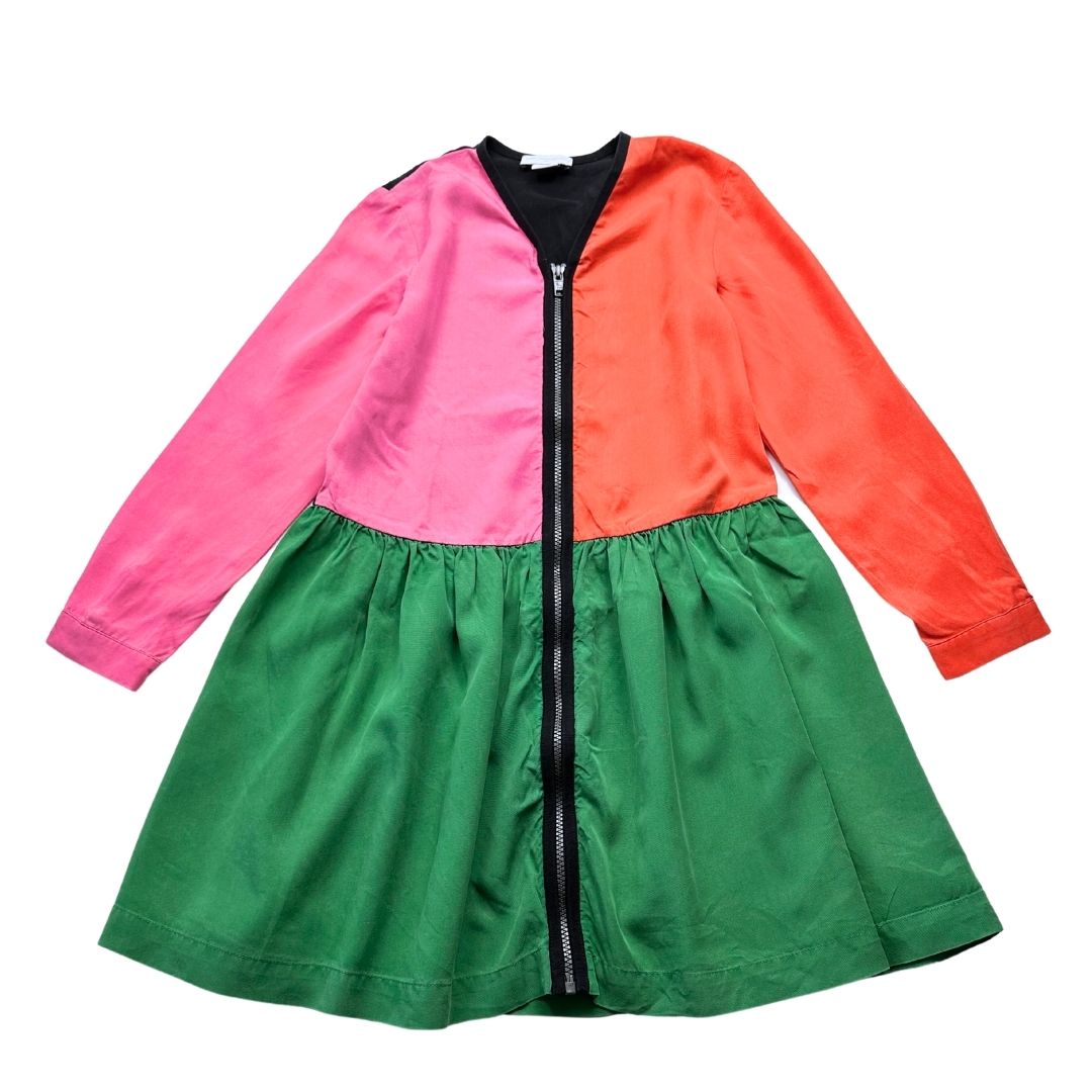 STELLA MCCARTNEY - Robe rose, orange, verte et noire - 10 ans