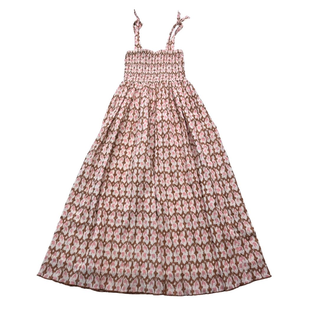 SUNCHILD - Pink, brown and white dress - 8 years