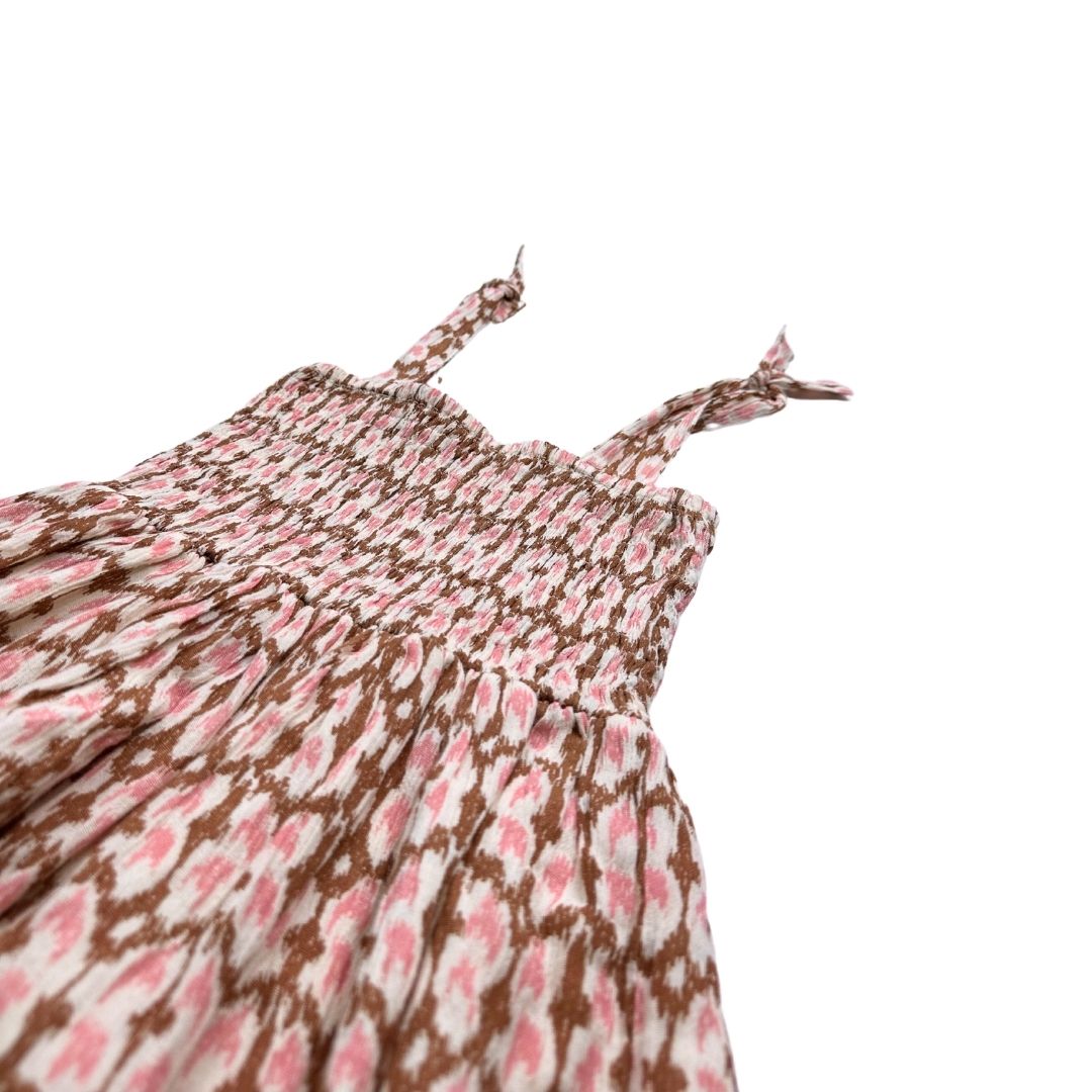 SUNCHILD - Pink, brown and white dress - 8 years