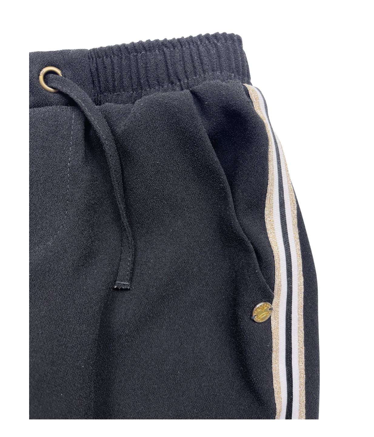 IKKS - Black jogging pants with sequined band - 7 years