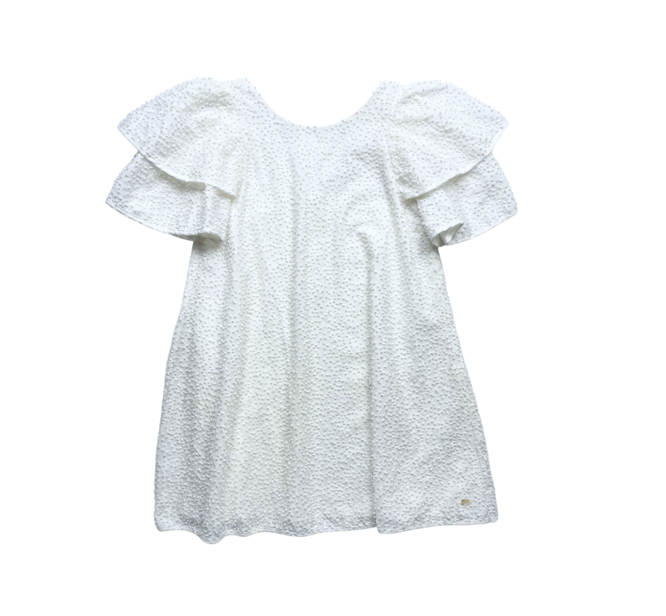 TARTINE & CHOCOLAT - Weißes Festkleid mit gestickten Kugeln - 8 Jahre