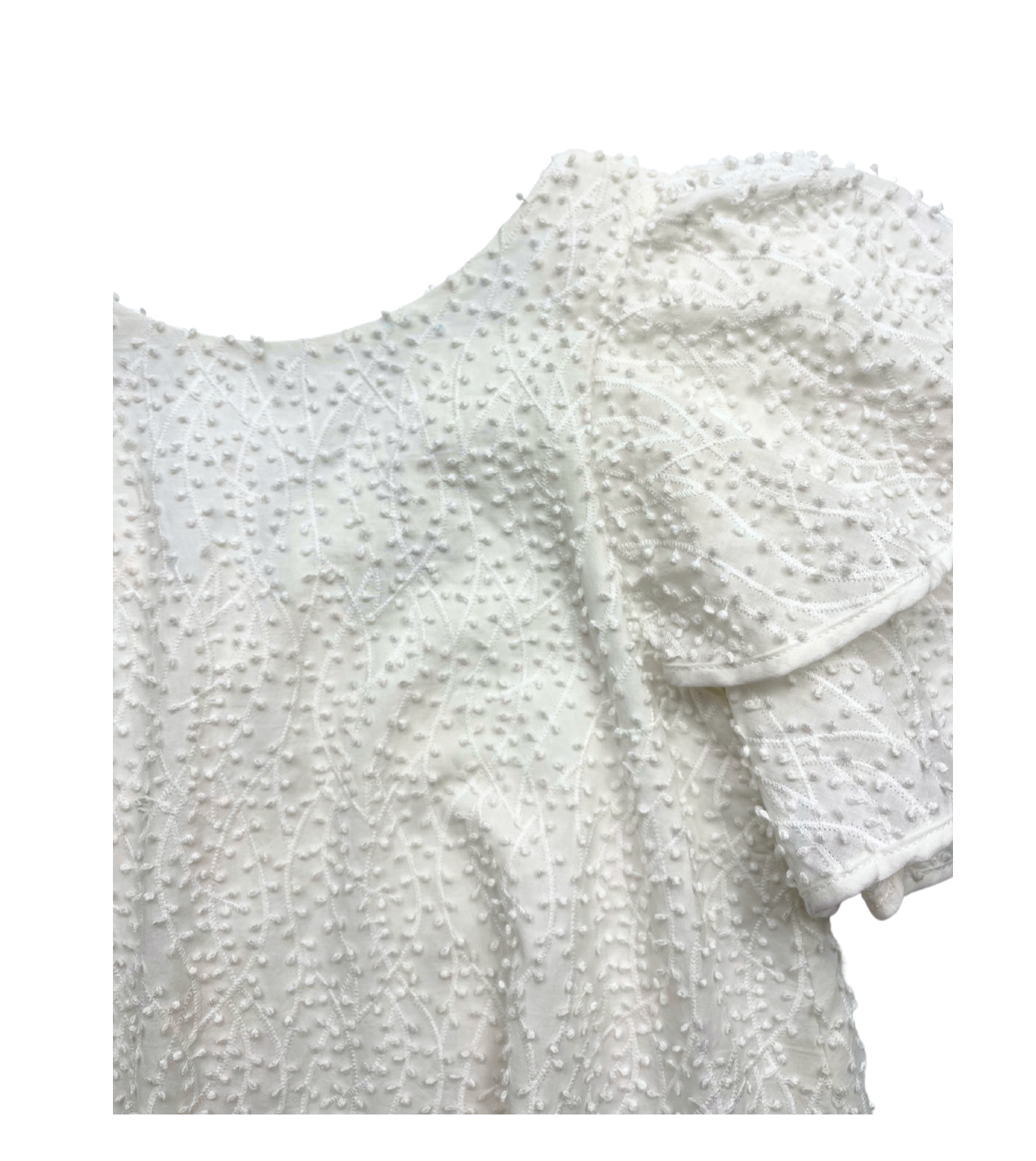 TARTINE & CHOCOLAT - Robe de cérémonie blanches boules brodées - 8 ans