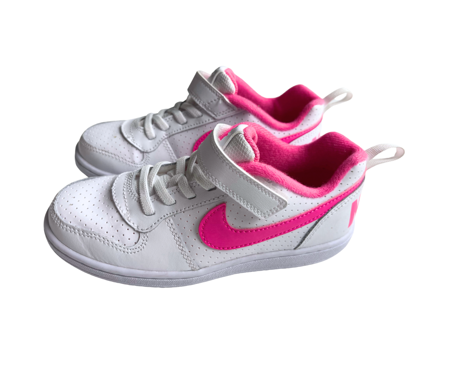 NIKE - Baskets à scratch blanches logo rose - 32