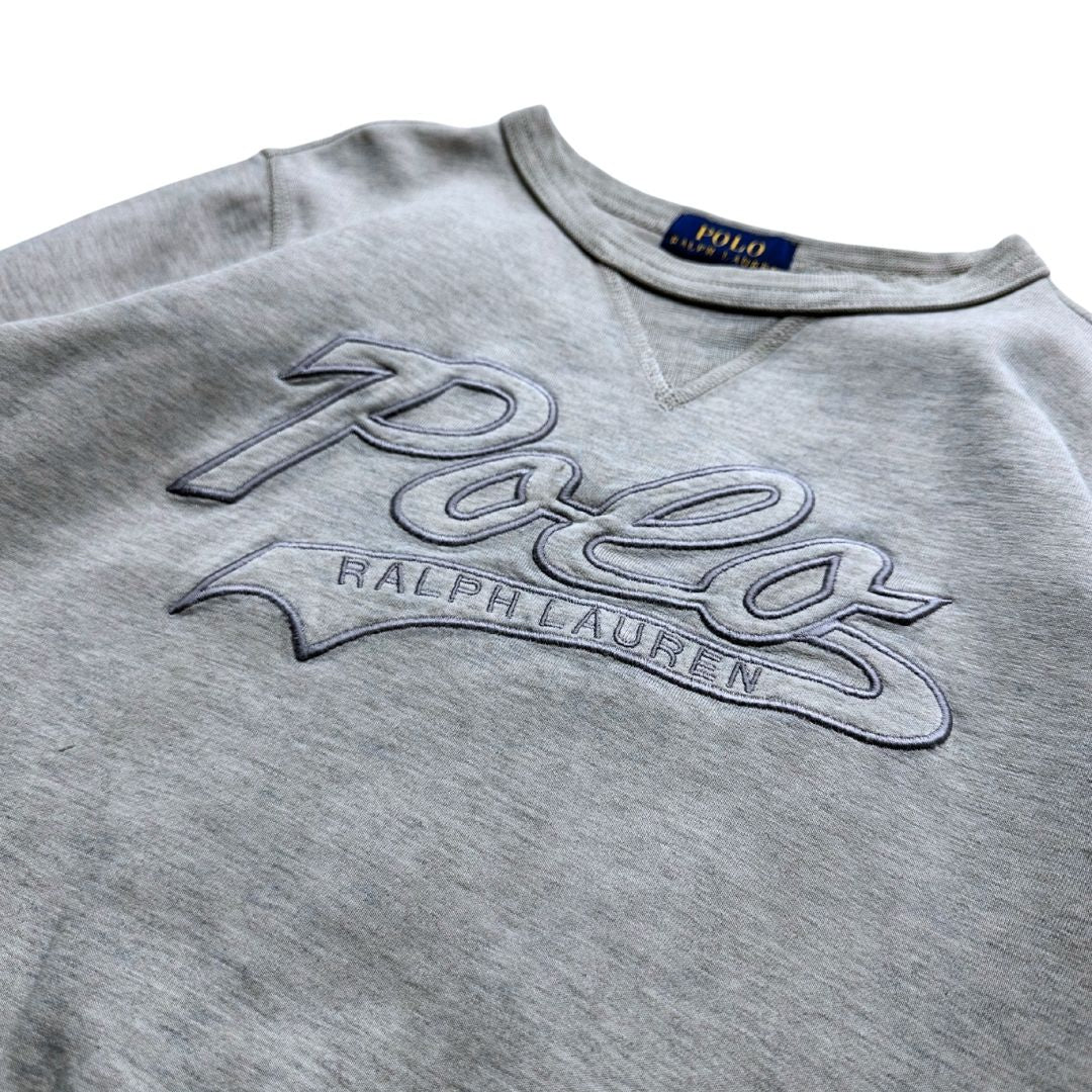 RALPH LAUREN - Grey sweatshirt with embroidered brand - 4 years