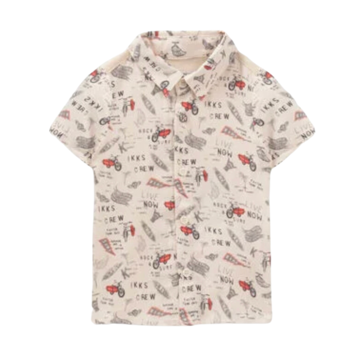 IKKS - Rock beige two-material shirt - 18 months