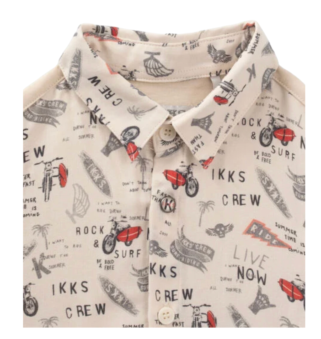 IKKS - Rock beige two-material shirt - 18 months