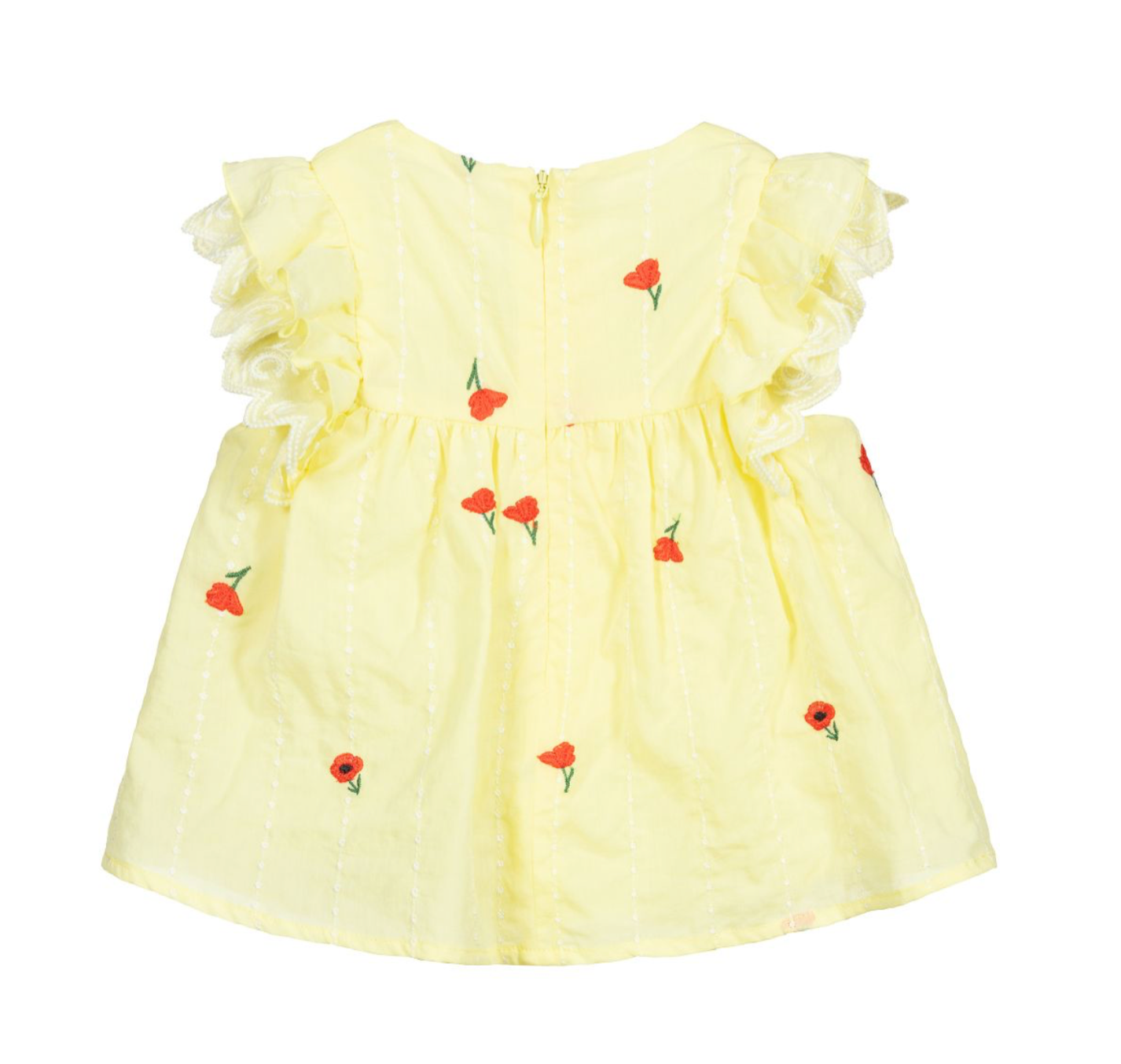 CHLOÉ - Blouse jaune brodée coquelicot - 2 ans