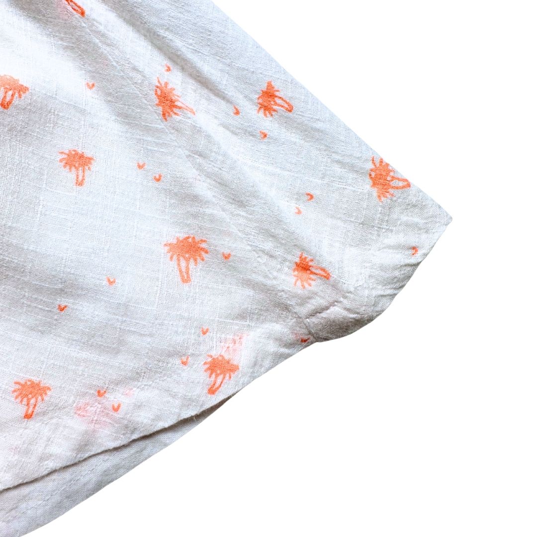 LOUISE MISHA - Jupe blanche avec palmiers imprimés roses - 4 ans