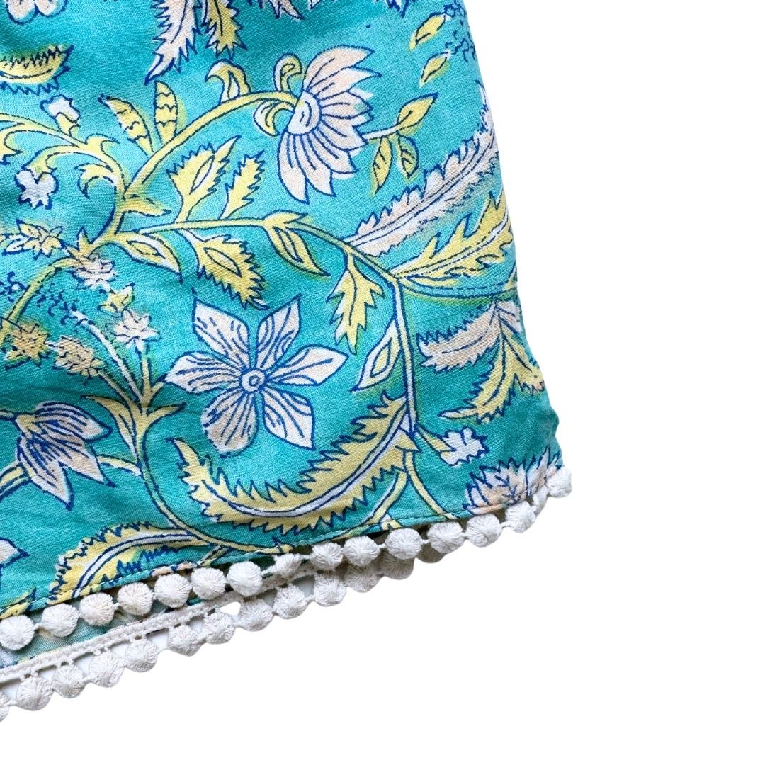 LOUISE MISHA - Short bleu avec imprimés - 4 ans