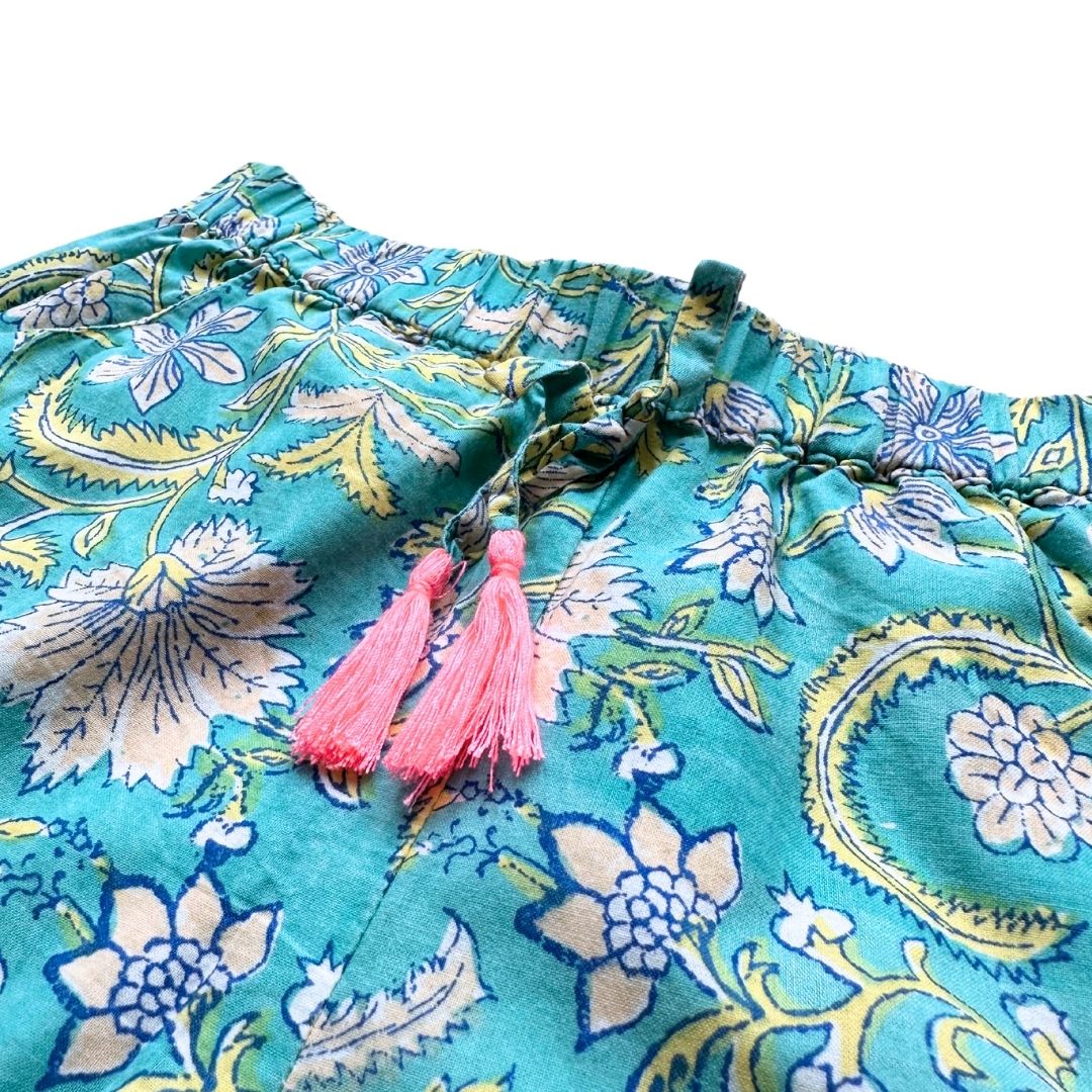 LOUISE MISHA - Short bleu avec imprimés - 4 ans