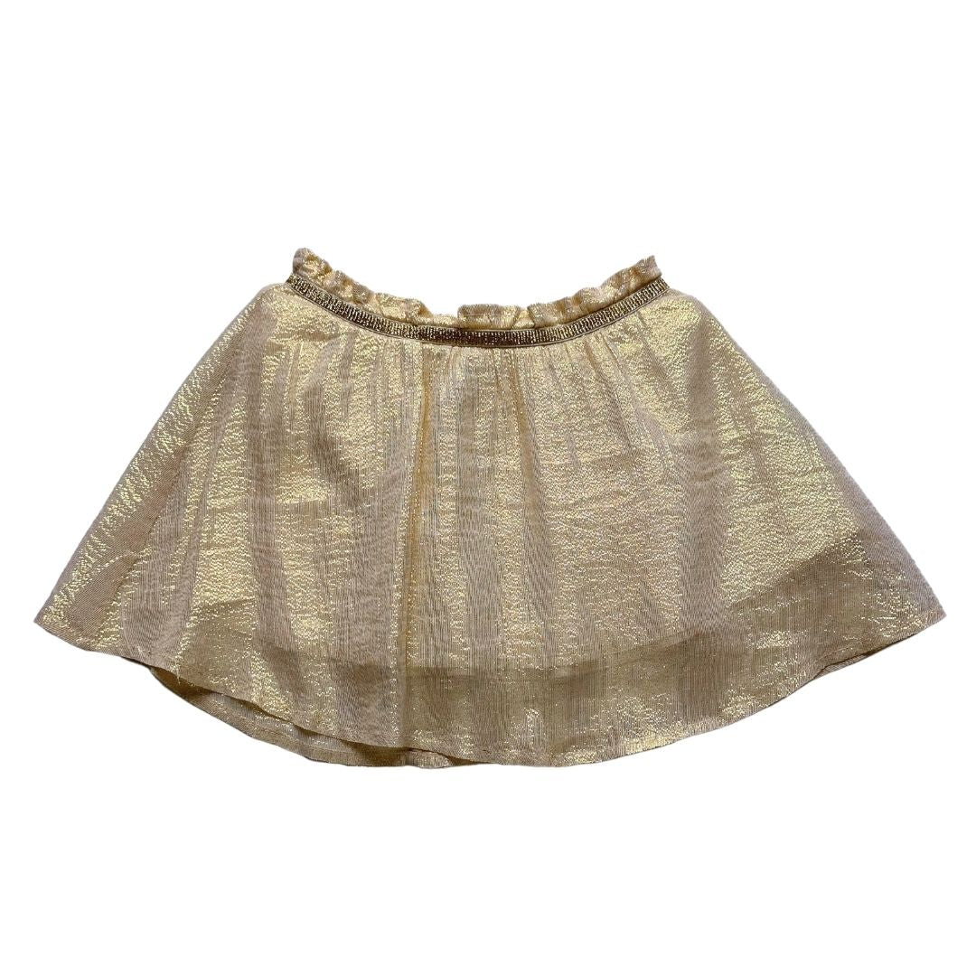 LOUISE MISHA - Jupe en soie dorée - 4 ans