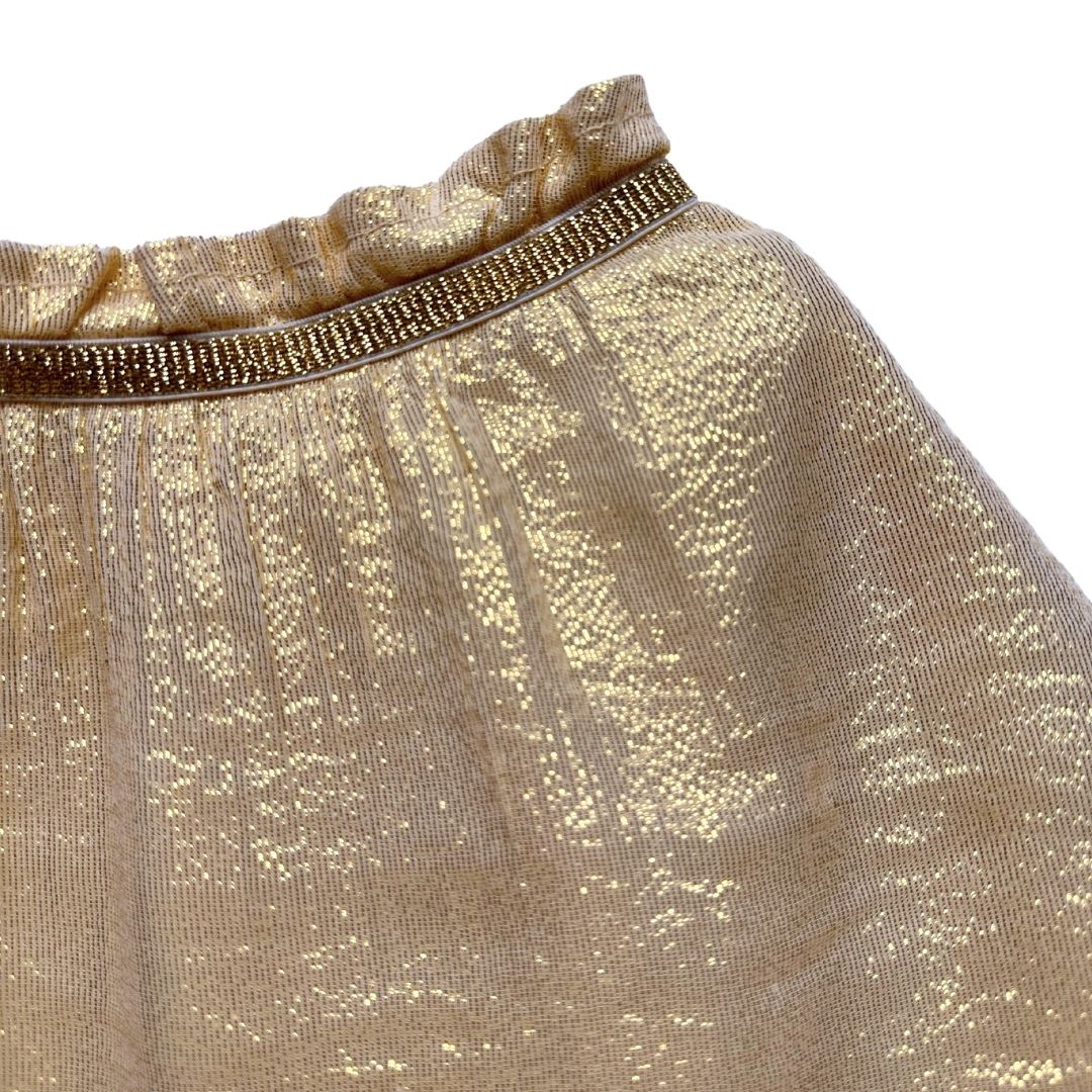 LOUISE MISHA - Jupe en soie dorée - 4 ans