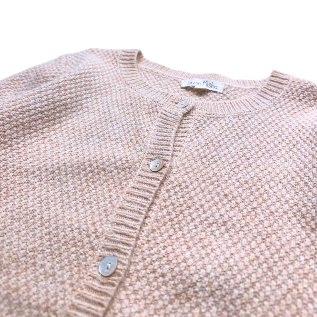 LOUISE MISHA - Cardigan angora rose et poches en dentalle - 6 ans