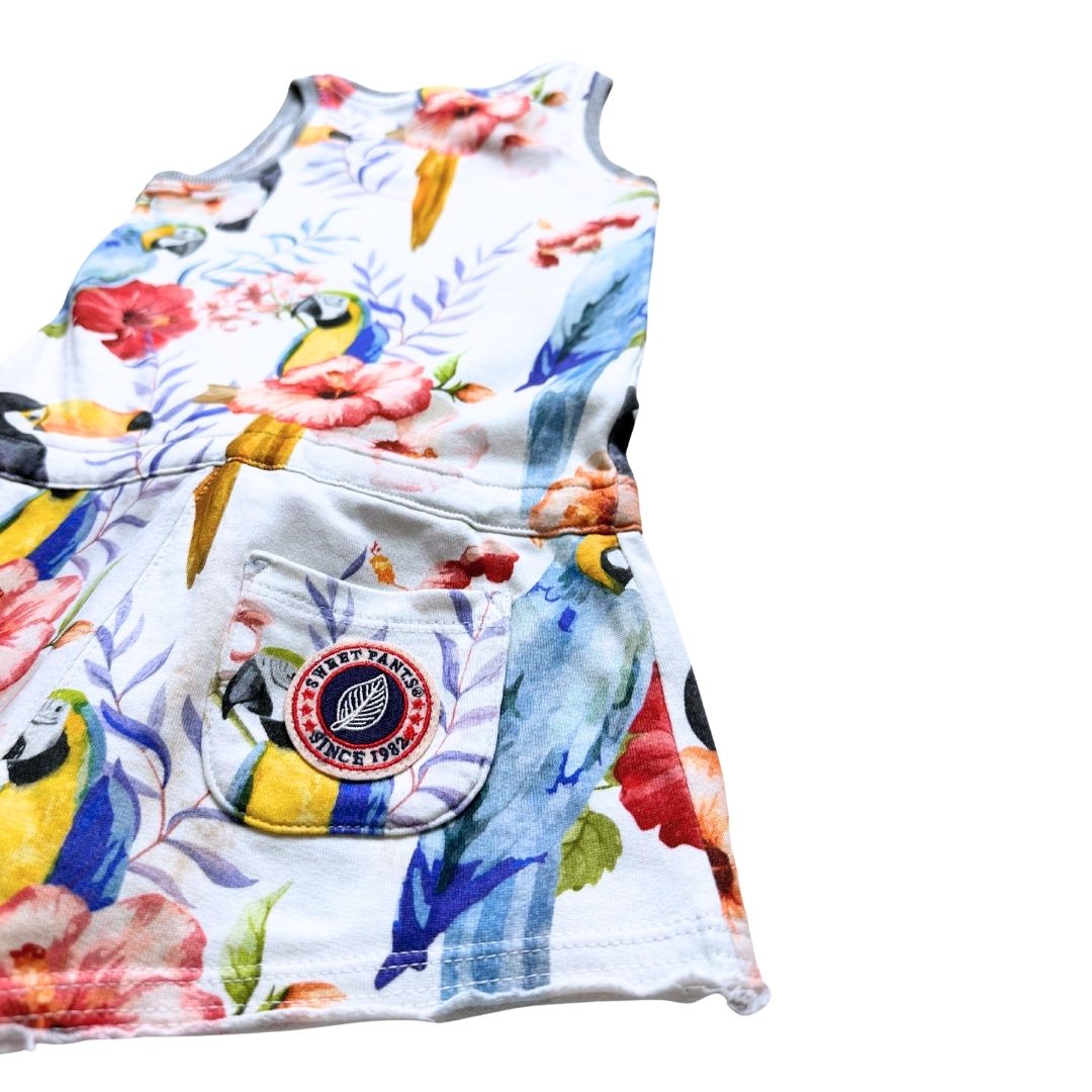 SWEET PANTS - White playsuit with prints - 2 years