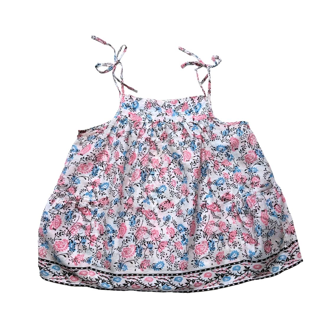 ZEF - White silk blouse with pink and blue prints - 6 years