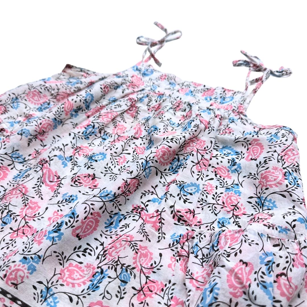 ZEF - White silk blouse with pink and blue prints - 6 years