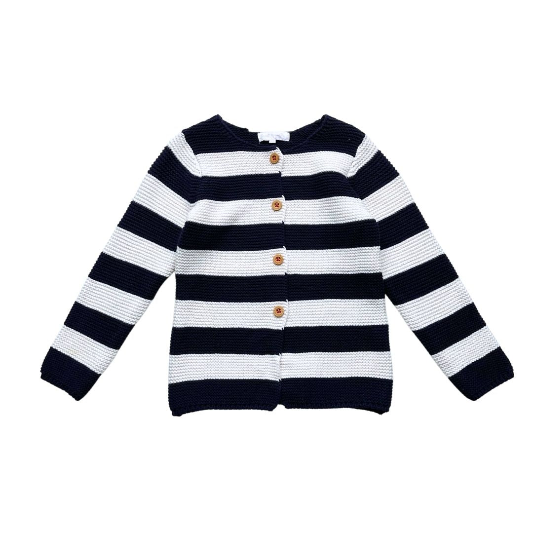 CADET ROUSSELLE - Marineblau-weiß gestreifte Strickjacke - 4 Jahre