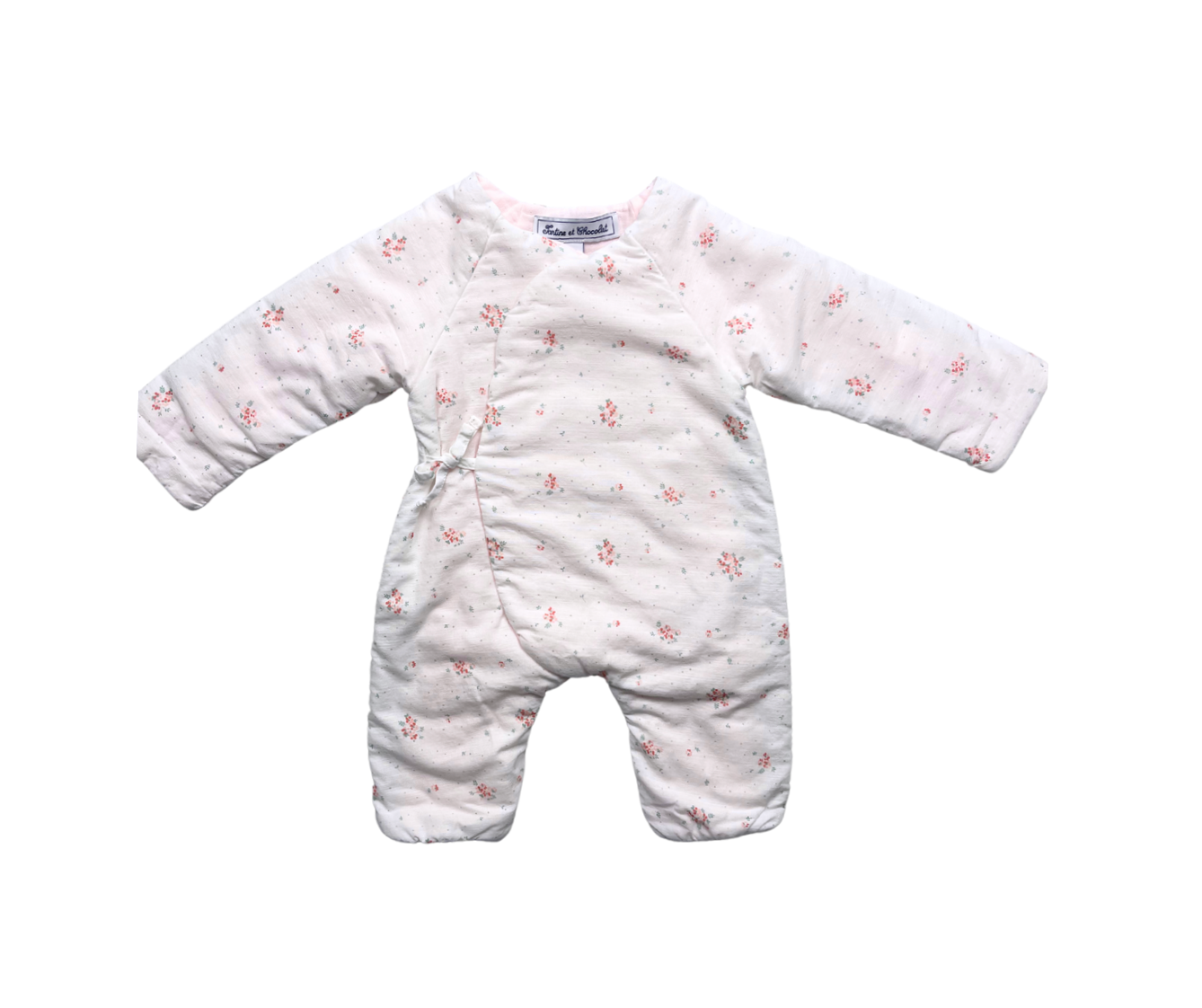 TARTINE & CHOCOLAT - Rosa Wickeloverall mit Blumenmuster - 3 Monate