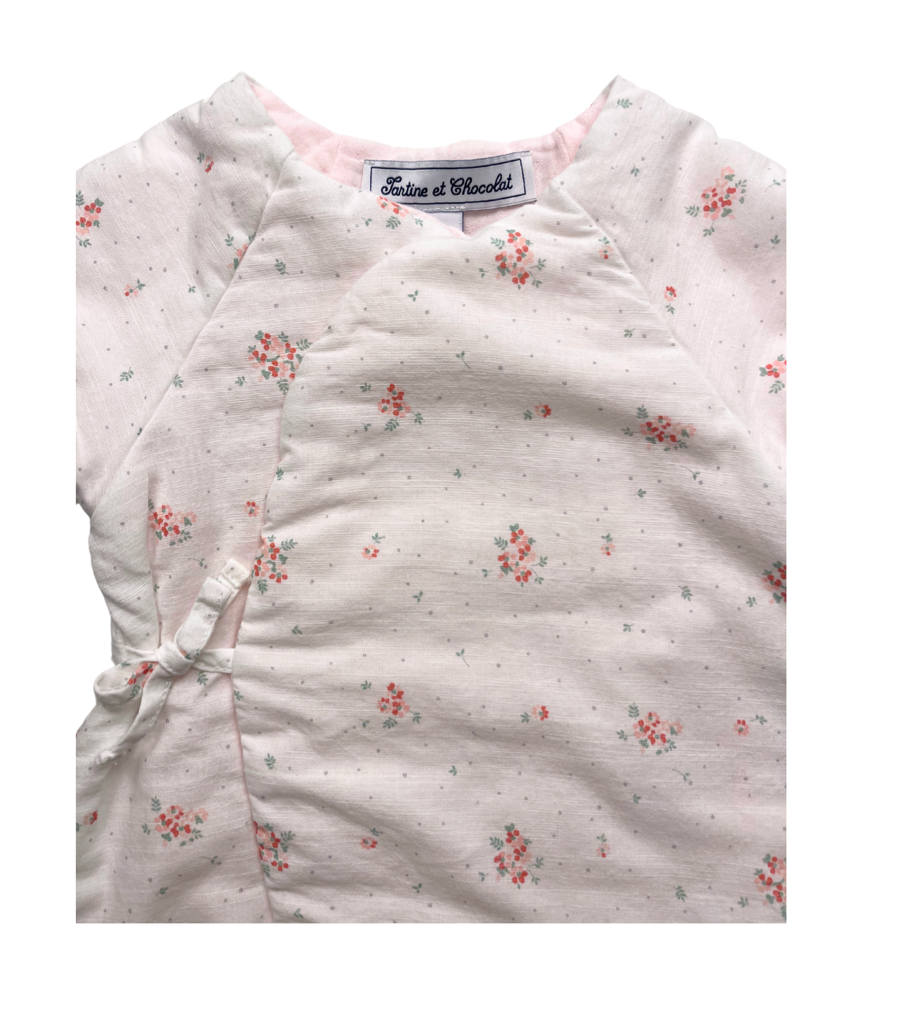 TARTINE & CHOCOLAT - Rosa Wickeloverall mit Blumenmuster - 3 Monate