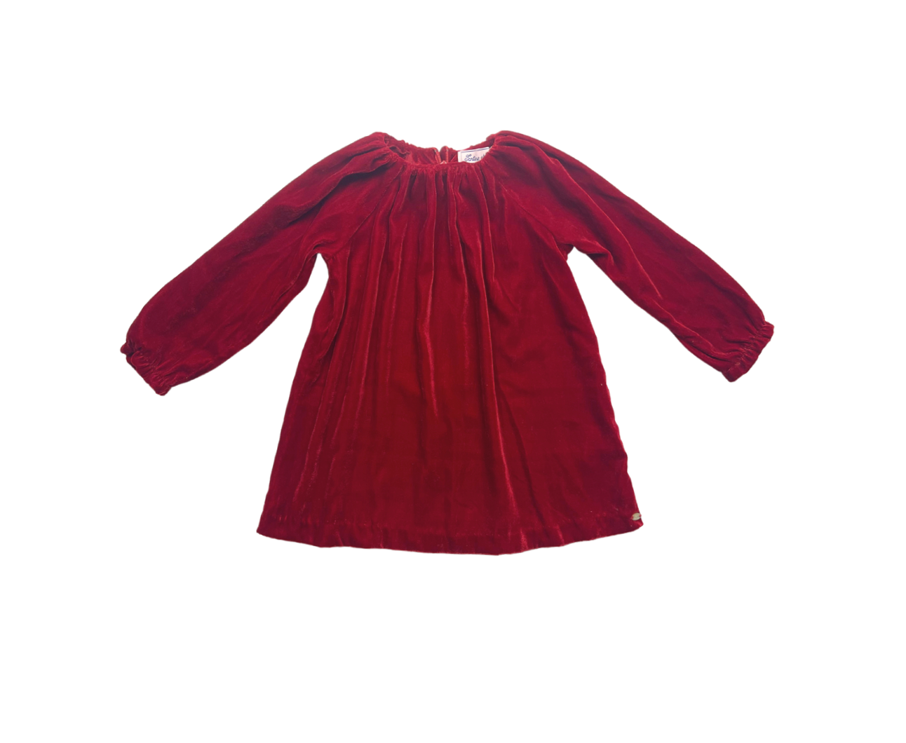 TARTINE & CHOCOLAT - Rotes ausgestelltes Samtkleid - 18 Monate